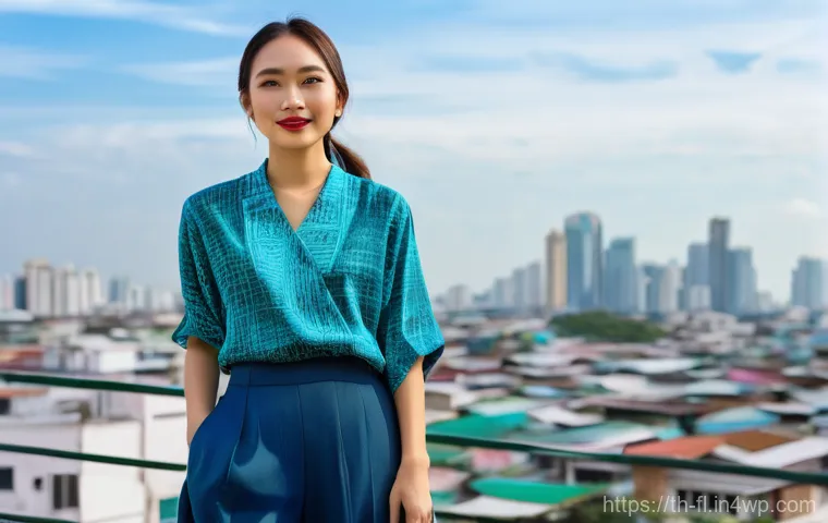 재생 섬유와 기후 변화 대응 - **Prompt 1: The Modern Eco-Conscious Thai Fashionista**
    "A portrait of a confident and stylish y...