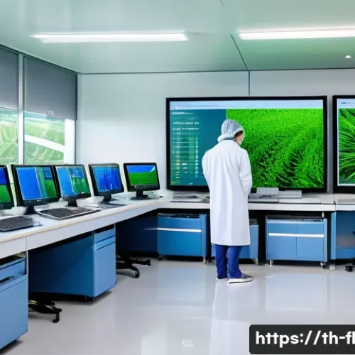 Home 30 재생 섬유 기술의 정책적 지원 방안 - A modern recycling fiber research laboratory in Thailand, featuring diverse Thai scientists and engi...